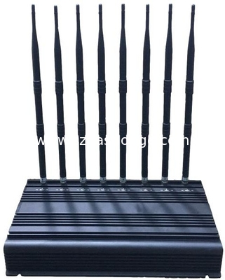 8 Antennas UHF VHF Signal Jammer Indoor Car Use Remote Control 40 Meters Radius