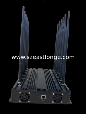 4G 5G WiFi Cell Phone Signal Jammer 12 Antenna Adjustable Software Management Control