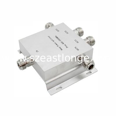 4 Way Type Power Divider/Splitter 800-2500mhz ≤6.1db Insertion Loss